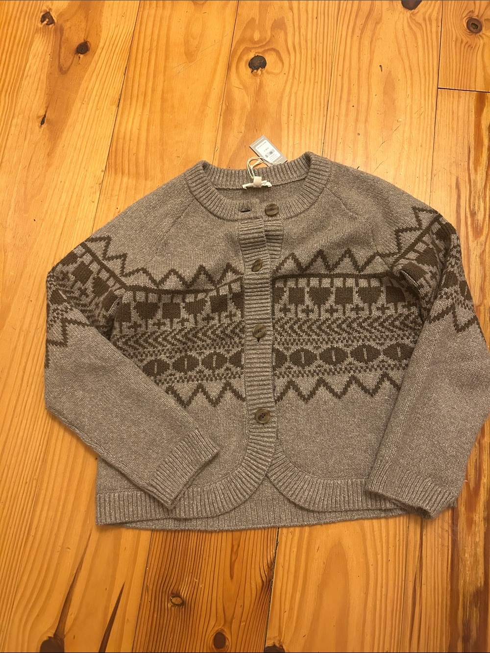 Have Gray Fair Isle Button-Up Cardigan